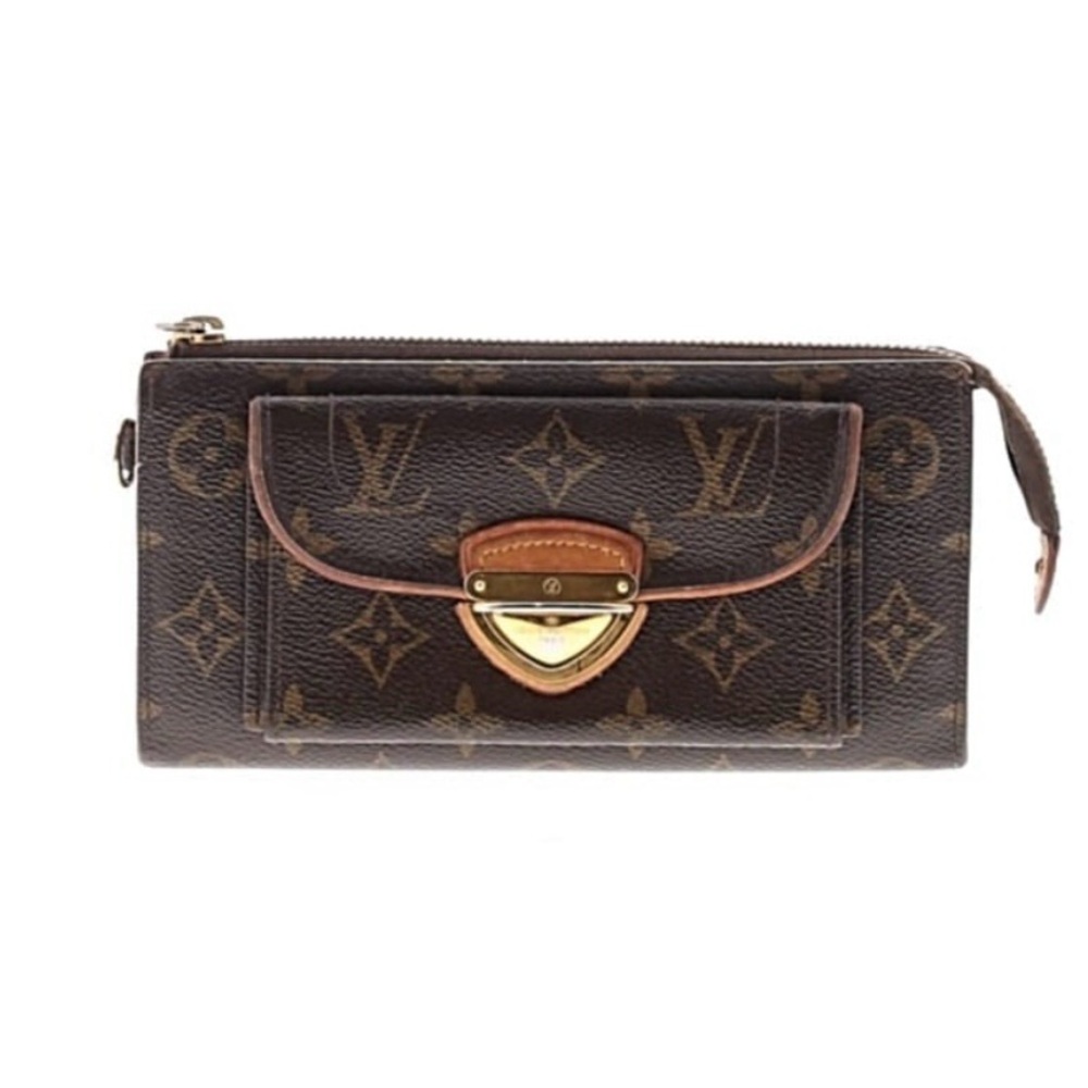 Vintage Authentic Louis Vuitton Astrid Brown and Tan Wallet / Wristlet